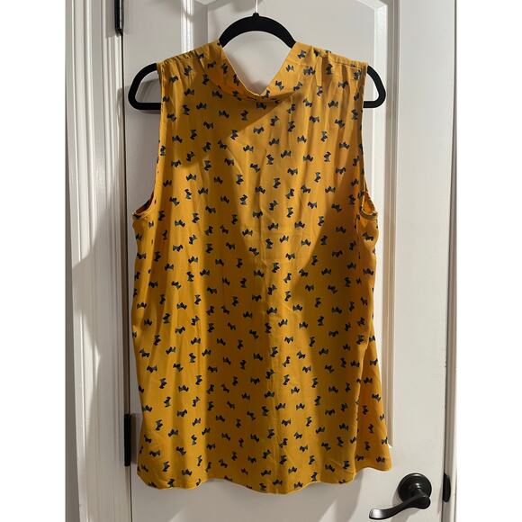 ModCloth Mustard Yellow Scottie Dog print blouse - Picture 7 of 8